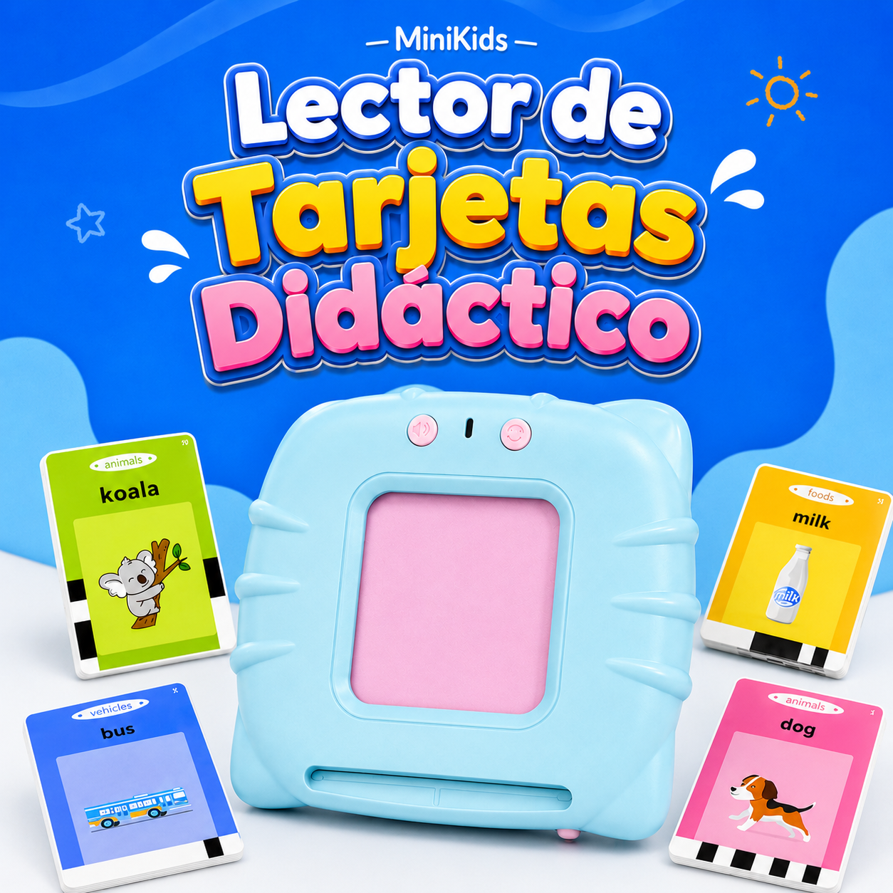 Lector de Tarjetas Didáctico Bilingüe Inglés–Español