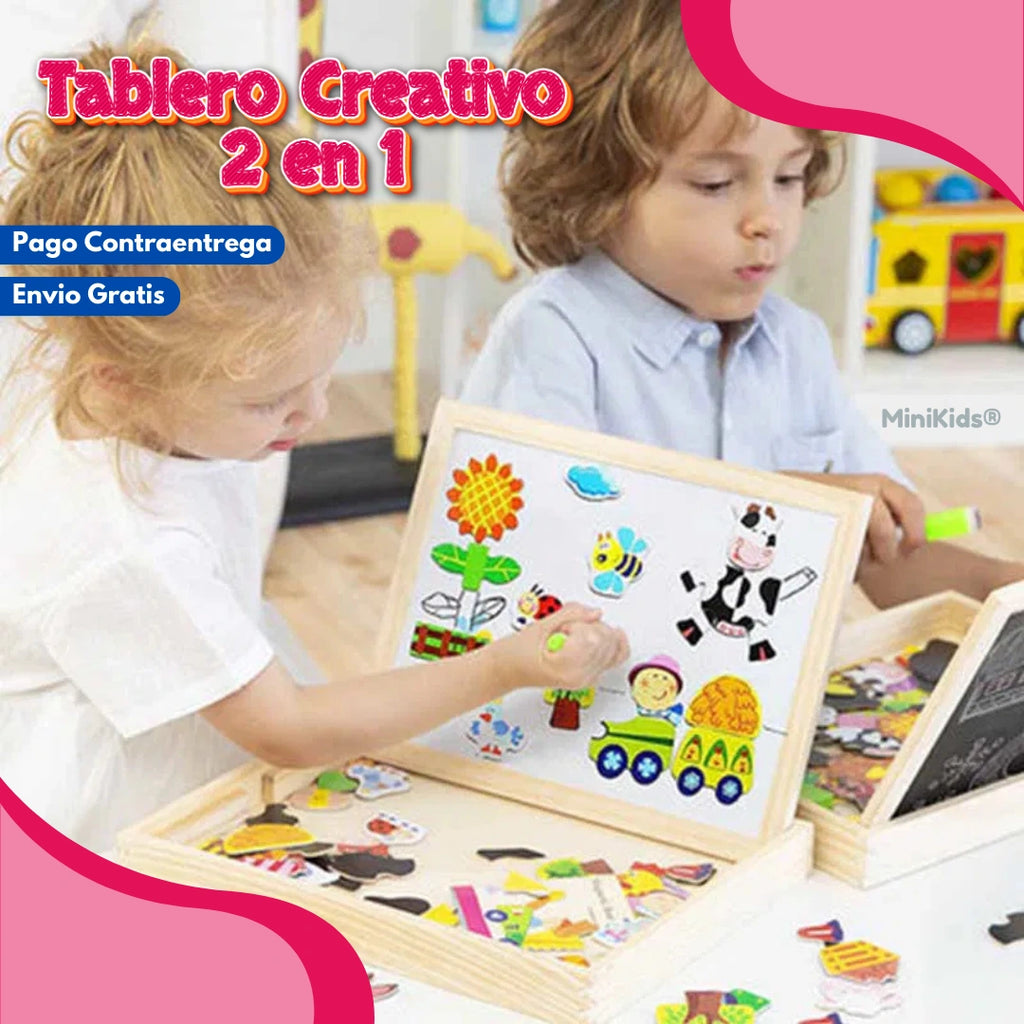 Tablero Creativo 2 en 1 - Diversión y Aprendizaje en Cada Juego