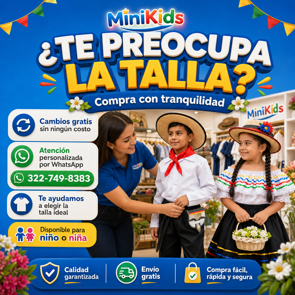 Traje Típico Antioqueño para Niño y Niña – MiniKids®