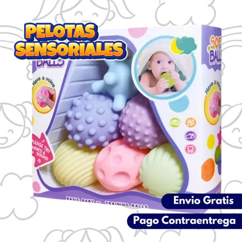 Pelotas Sensoriales Para Bebes Pack X6