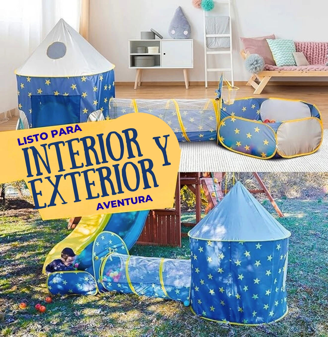 Carpa, Túnel y Piscina de Juegos - Mini Parque Explorador