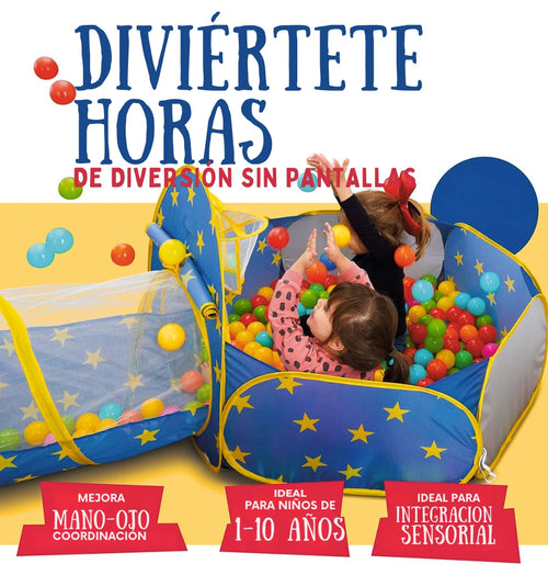 Carpa, Túnel y Piscina de Juegos - Mini Parque Explorador