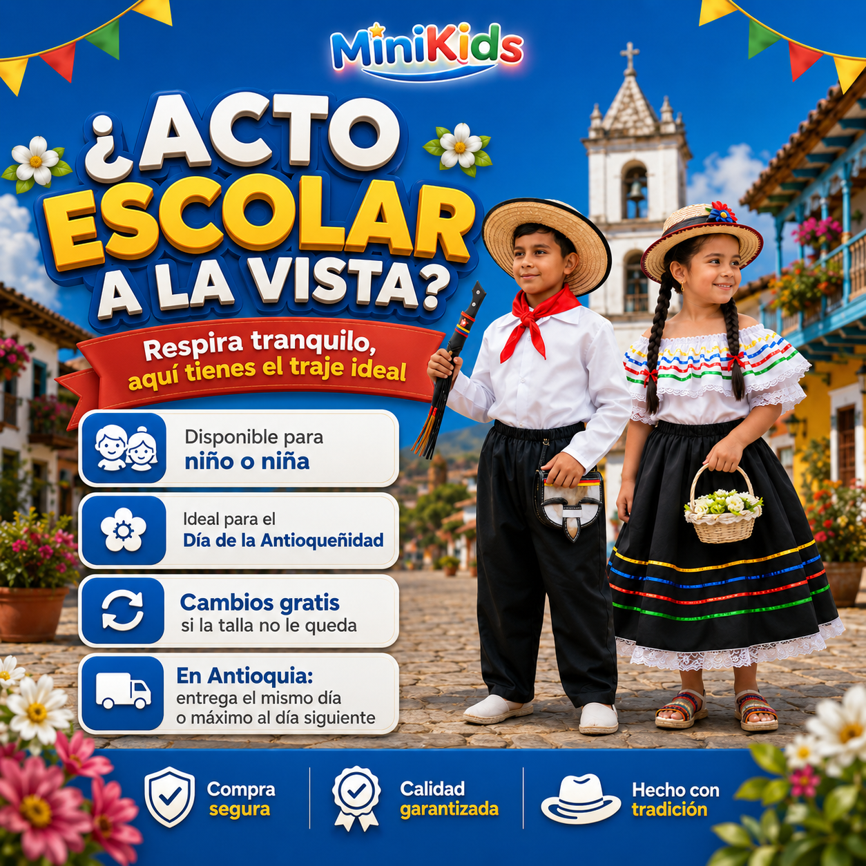 Traje Típico Antioqueño para Niño y Niña – MiniKids®