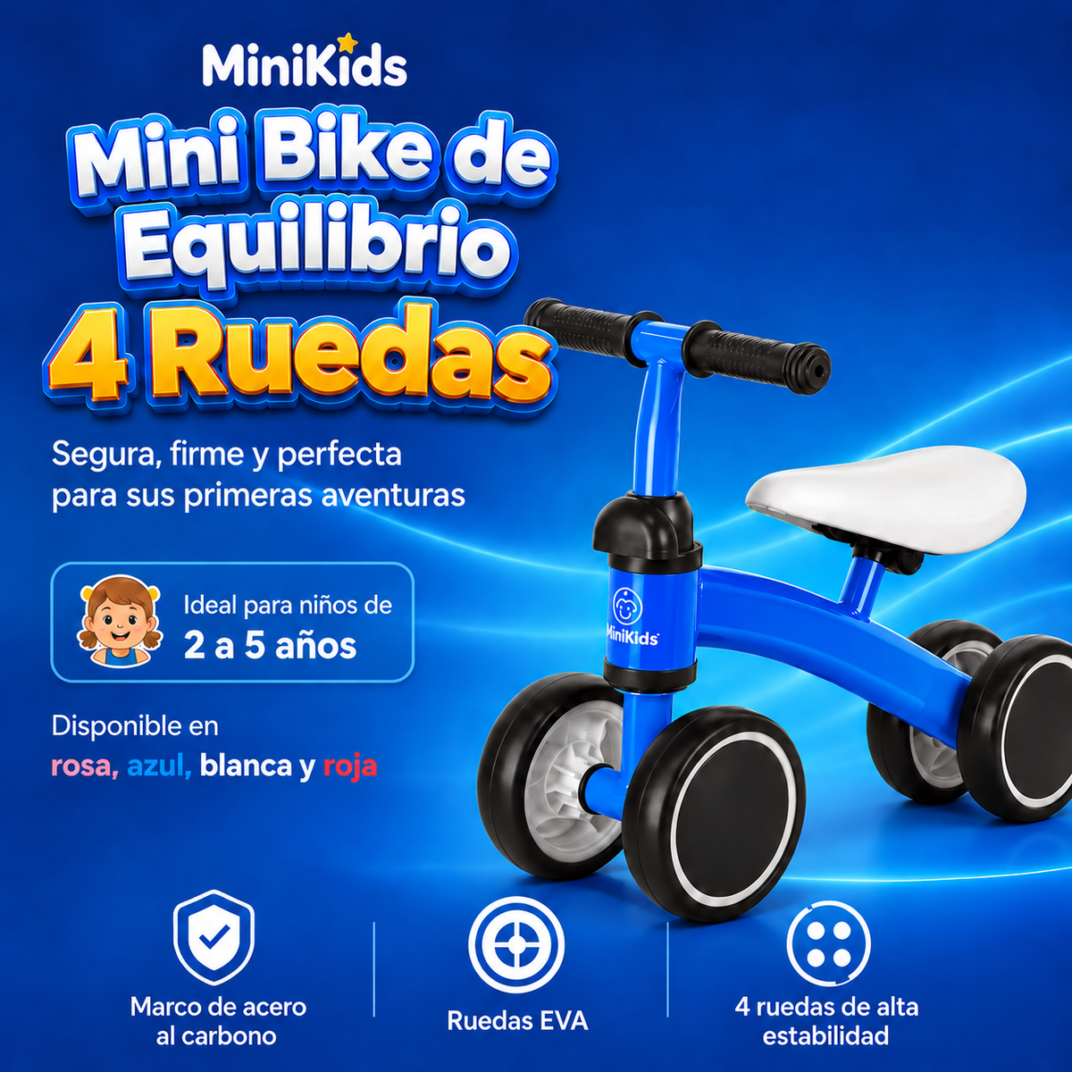 MiniBike de Equilibrio 4 Ruedas