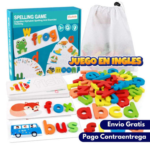 JUEGO EN MADERA ALFABETO DELETREO