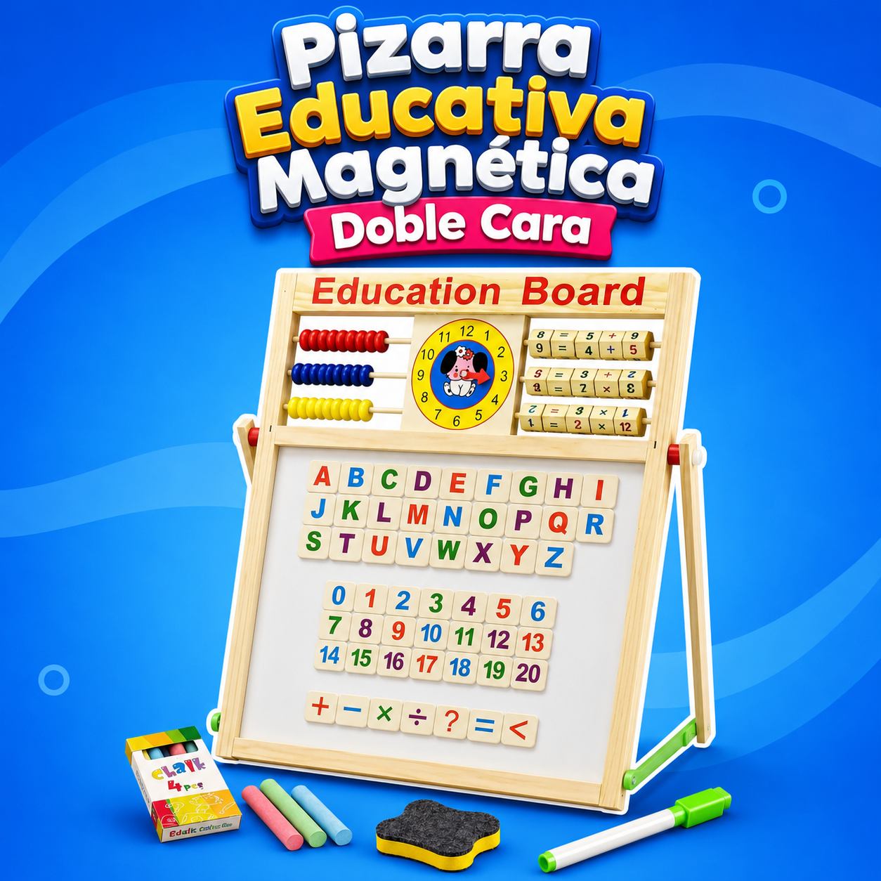 Tablero Magnetico Grande 2 en 1