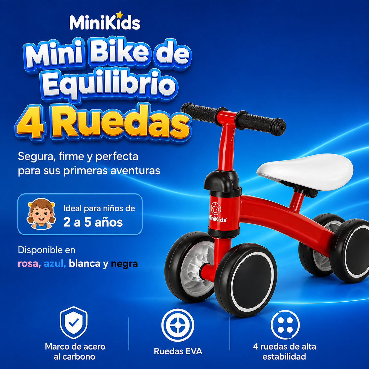 MiniBike de Equilibrio 4 Ruedas